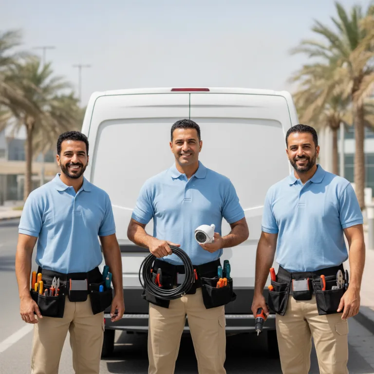 تركيب كاميرات مراقبة فريق في الخليج التجاري